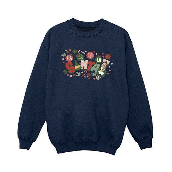 Elf Girls Santa Fa La La Sweatshirt 9-11 år Marinblå Navy Blue 9-11 Years