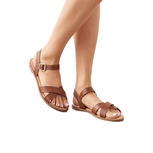 Dorothy Perkins Dam/Damer Florence Crossover Sidostrap Fla Tan 3 UK