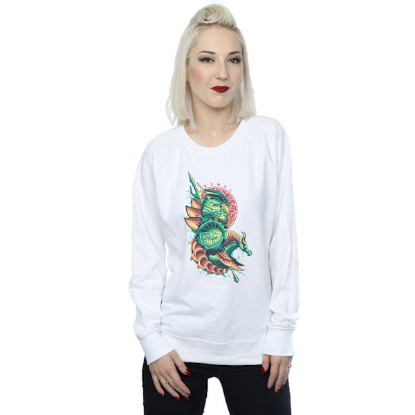 DC Comics Dam/Kvinnor Aquaman Xebel Crest Sweatshirt XL Vit White XL