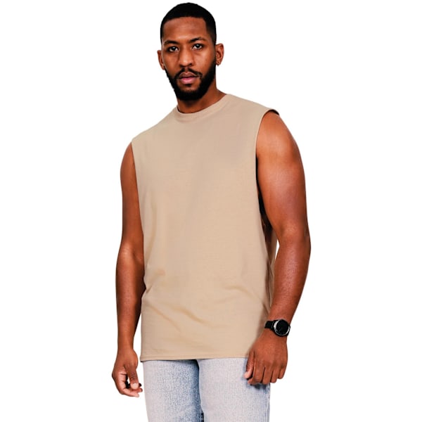 Casual Classics Mens Core Ringspun Cotton Raw Edge Tall Tank To Sand S