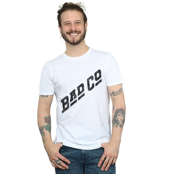 Bad Company Herr Distressed Logo T-Shirt M Vit White M