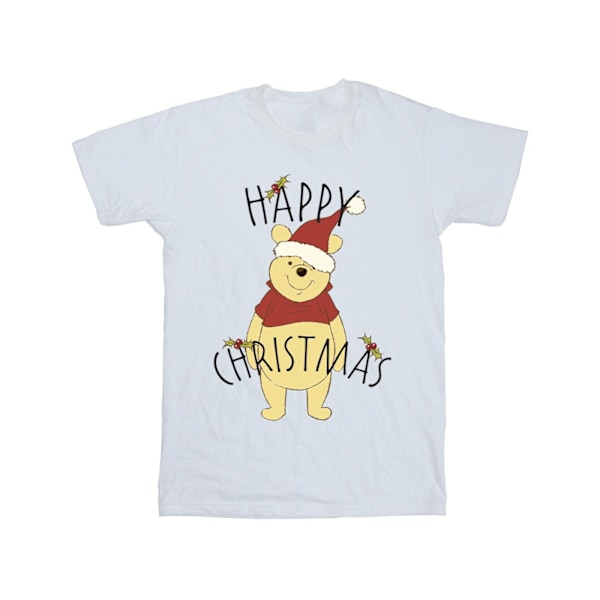 Disney Herr Winnie The Pooh Happy Christmas Holly T-shirt S Vit White S