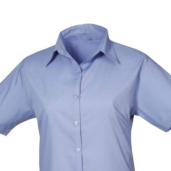 Premier Dam/Dam Poplin Kortärmad Blus 8 UK Mid Blue Mid Blue 8 UK