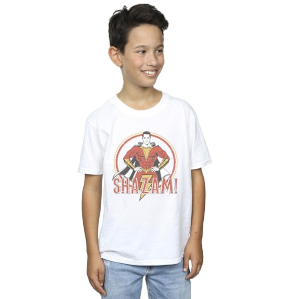DC Comics Boys Shazam Retro Circle Distressed T-Shirt 3-4 år White 3-4 Years