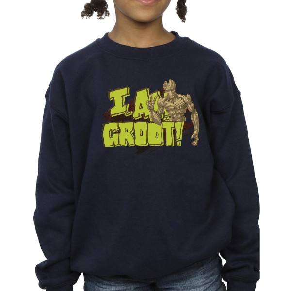 Guardians Of The Galaxy Girls I Am Groot Sweatshirt 3-4 Years N Navy Blue 3-4 Years