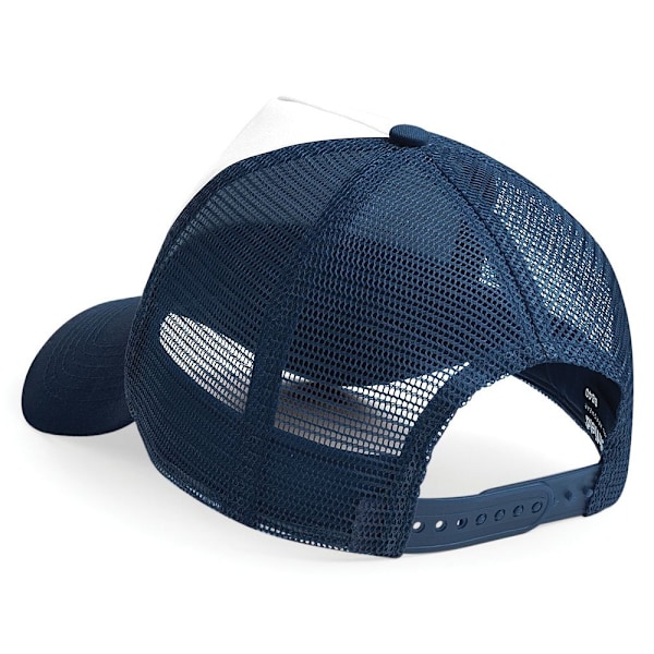 Beechfield Herr Halv Mesh Trucker Cap / Huvudbonad (2-pack) På French Navy/White One Size