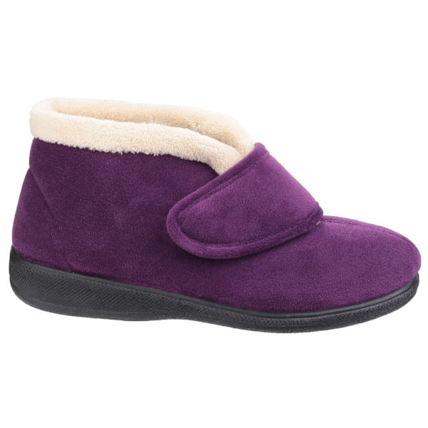 Fleet & Foster Dam/Dam Levitt Touch Fasten Tofflor 8 UK Plum 8 UK