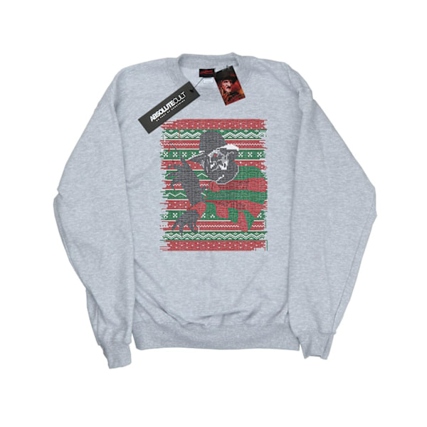 A Nightmare On Elm Street Dam/Damer Jul Fair Isle Sweatshirt Sports Grey M