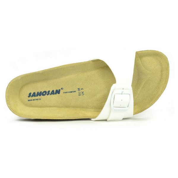 Sanosan Dam/Dam Malaga Lackerade Sandaler 7 UK Vit/Brun White/Brown 7 UK