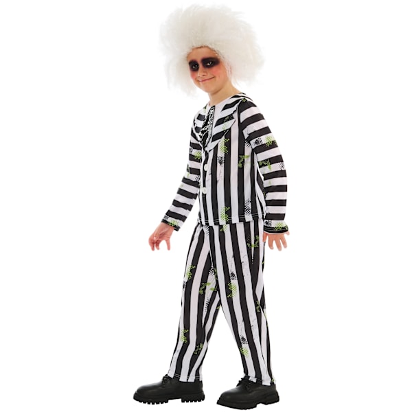 Beetlejuice Randig Kostym för Pojkar 3-4 År Svart/Vit Black/White 3-4 Years