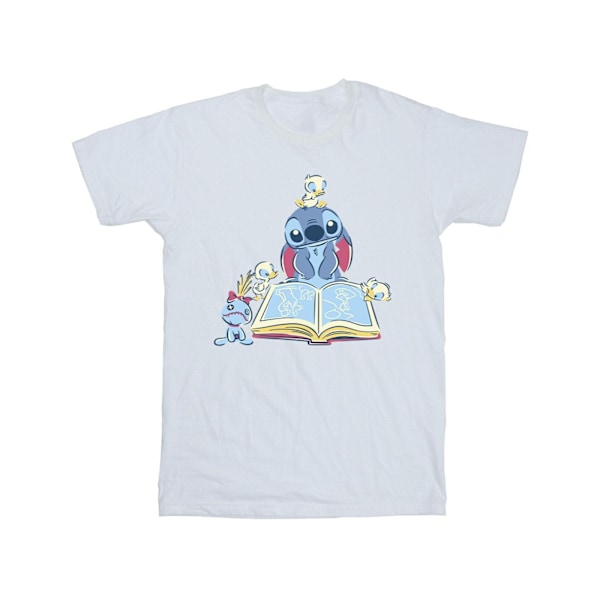 Disney Herr Lilo & Stitch Läser En Bok T-Shirt M Vit White M