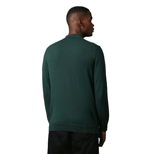 Maine Herr Premium Bomullsstrickad Långärmad Poloshirt M Kha Khaki Green M