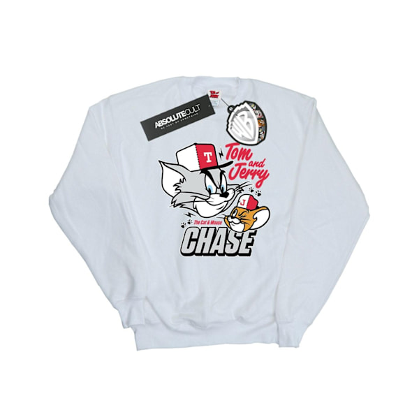 Tom och Jerry Pojkar Katt & Musjakt Sweatshirt 9-11 År Vit White 9-11 Years