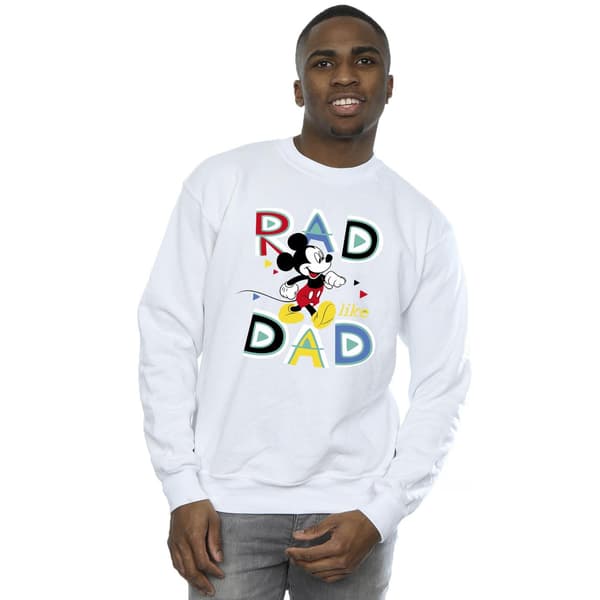 Disney Herr Mickey Mouse Rad Dad Sweatshirt S Vit White S