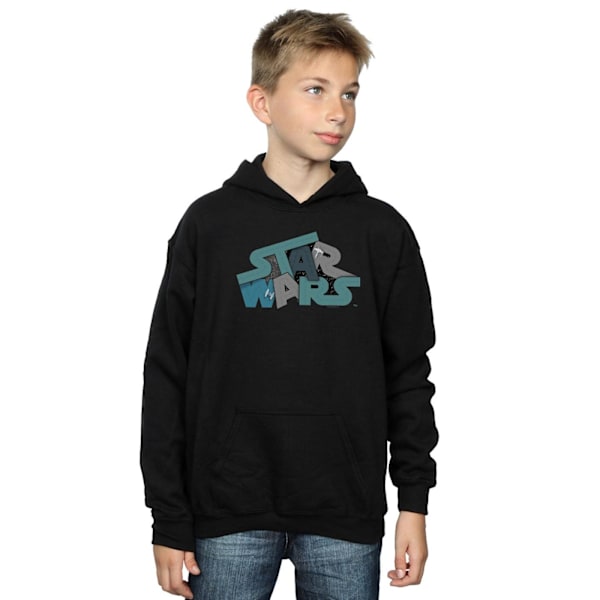 Star Wars Boys Death Star Jumble Logo Hoodie 9-11 år Svart Black 9-11 Years