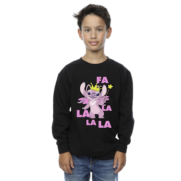 Disney Boys Lilo & Stitch Angel Fa La La Sweatshirt 9-11 år Black 9-11 Years