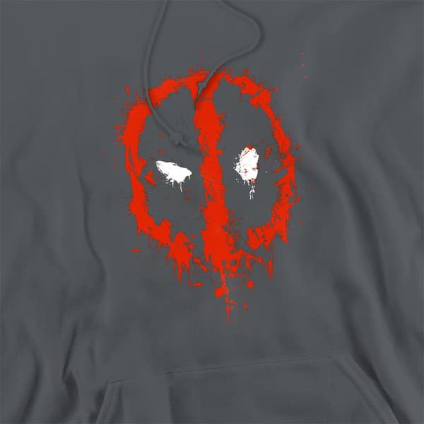 Deadpool Unisex Vuxen Målad Logotyp Hoodie M Kolgrå Charcoal M