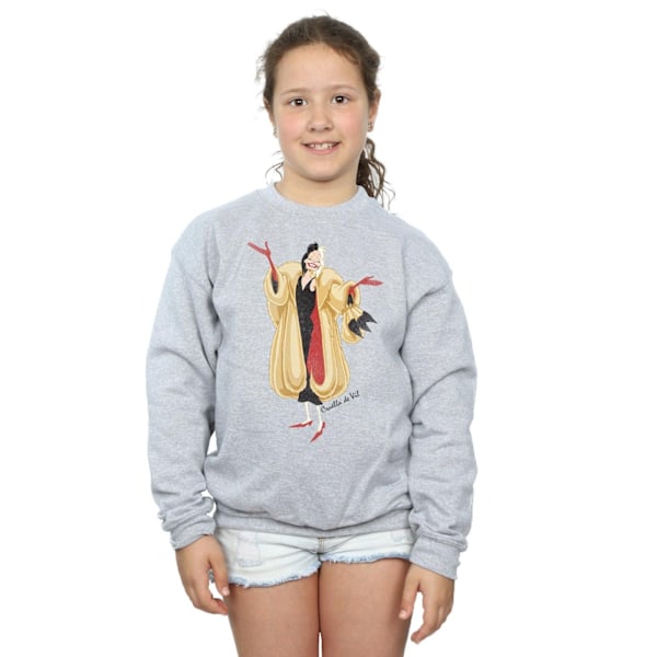 101 Dalmatiner Flickor Klassisk Cruella De Vil Heather Sweatshirt Sports Grey 7-8 Years