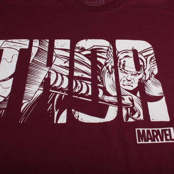 Thor Text T-shirt för män M Garnet/Vit Garnet/White M