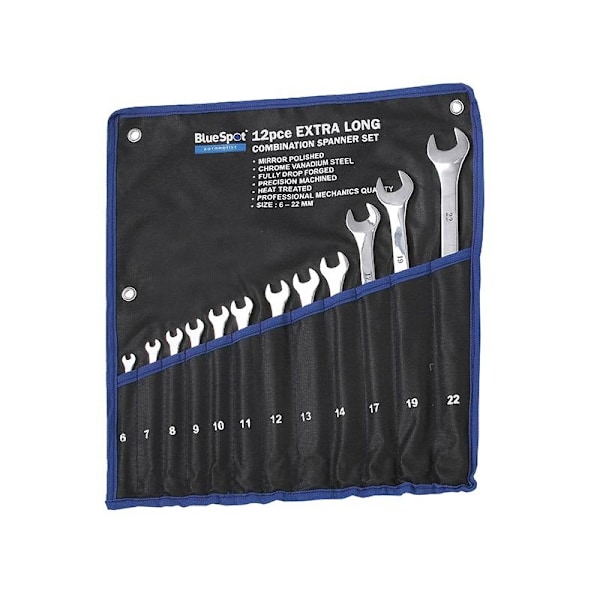 Bluespot Tools Extra Lång Kombinationsnyckelsats, 12 Delar En Multi Colour One Size