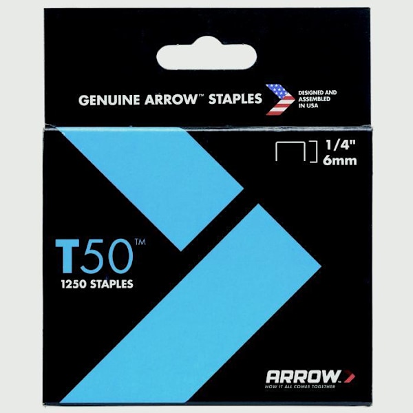 Arrow T50 Häftklamrar (Förpackning om 1250) 6mm Silver Silver 6mm
