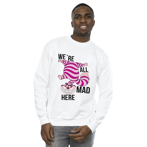 Disney Mens Alice In Wonderland All Mad Here Sweatshirt XXL Vit White XXL