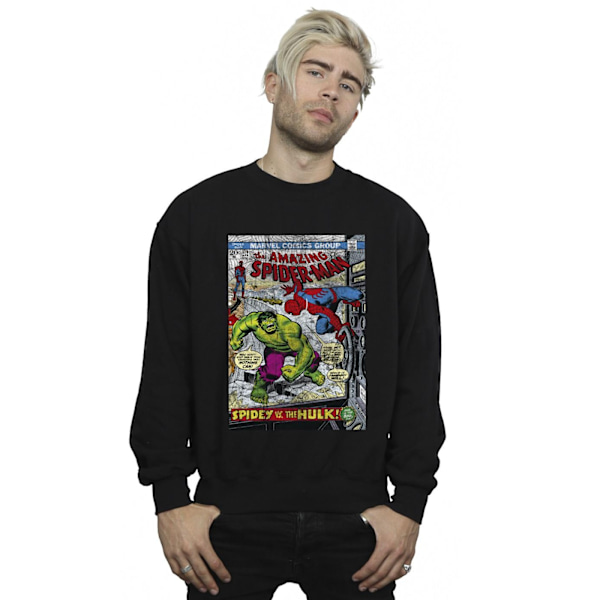 Marvel Herr Spider-Man VS Hulk Cover Sweatshirt L Svart Black L