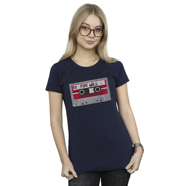 Netflix Dam/Kvinnor Stranger Things Kassett För Will Bomull Navy Blue XXL