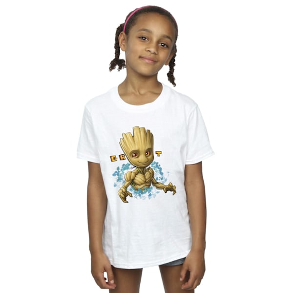 Guardians Of The Galaxy Girls Groot Flowers Bomull T-shirt 5-6 White 5-6 Years