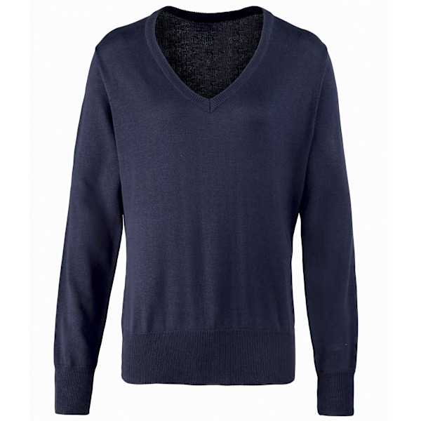 Premier Dam/Dam V-halsad stickad tröja / Topp 12 Marinblå Navy 12
