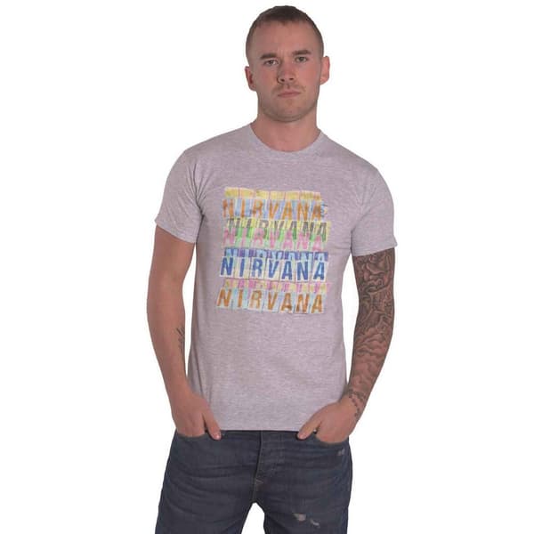Nirvana Unisex Adult Repeat Logo Bomull T-shirt S Grå Grey S