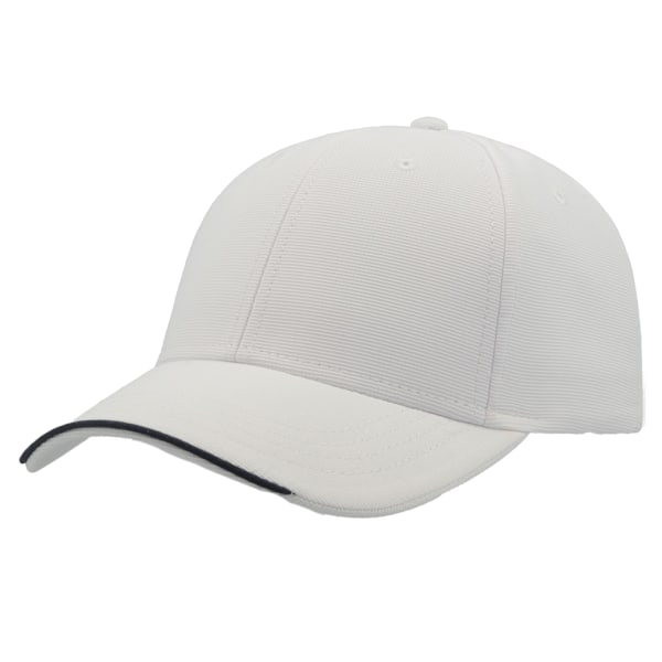 Atlantis Estoril 6 Panel Jacquard Recycled Baseball Cap One Size White One Size