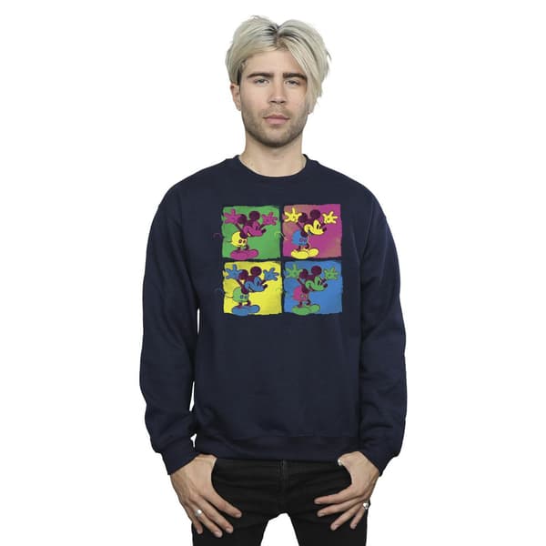 Disney Herr Mickey Mouse Pop Art Sweatshirt L Marinblå Navy Blue L