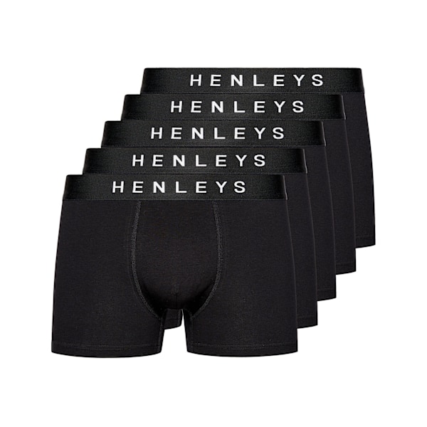 Henleys Mens Coalink Boxer Shorts (5-pack) XL Svart Black XL