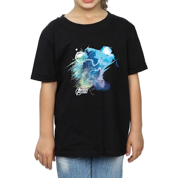 Marvel Girls Thor Art Burst Bomull T-shirt 12-13 år Svart Black 12-13 Years