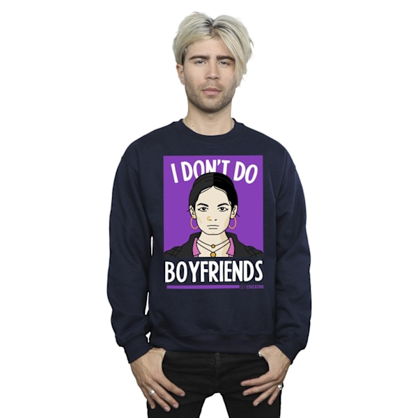 Netflix Mens Sex Education I Don´t Do Boyfriends Sweatshirt 4XL Navy Blue 4XL