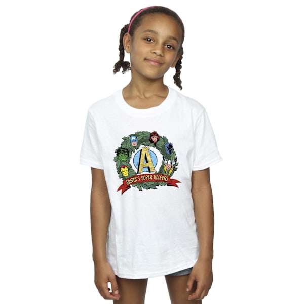 Marvel Girls Santa´s Super Helpers Bomull T-shirt 5-6 år Vit White 5-6 Years