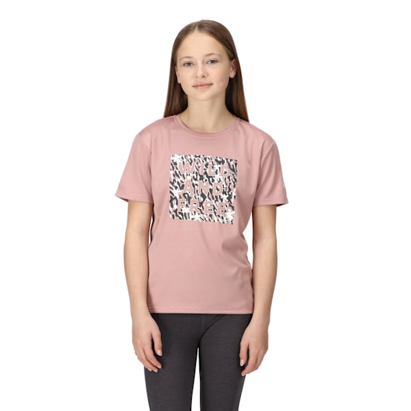 Regatta Alvarado VII Zebra Print T-shirt för barn 7-8 år Dusky Rose 7-8 Years