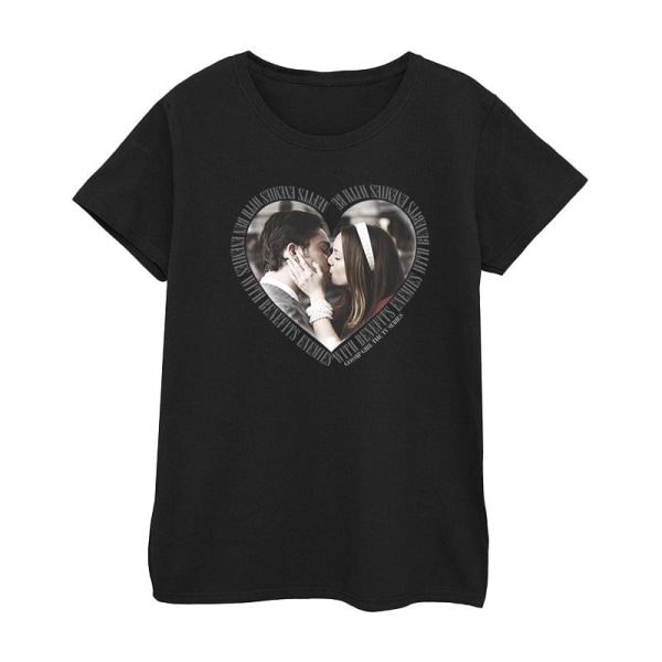 Gossip Girl T-shirt i bomull för kvinnor/damer Chuck och Blair Heart Black S