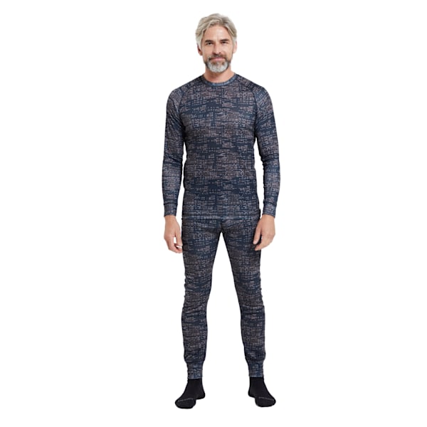 Mountain Warehouse Herr Talus Tryckt Långärmad Termisk Topp Black 4XL