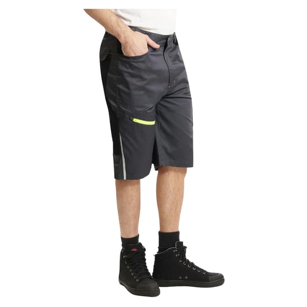 Lee Cooper Stretch Reflex Multi Pocket Cargo Shorts för män 30 Black/Grey 30R