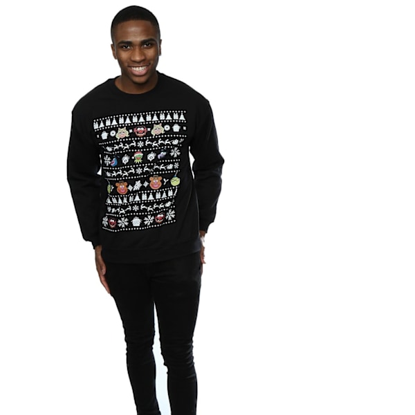 Disney Herr The Muppets Julhuvuden Sweatshirt 3XL Svart Black 3XL