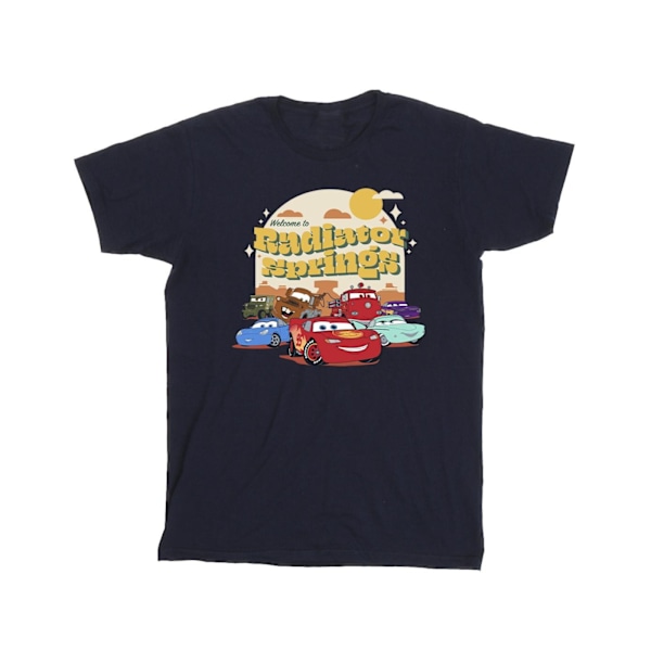 Disney Girls Cars Radiator Springs Group Bomull T-shirt 7-8 år Navy Blue 7-8 Years