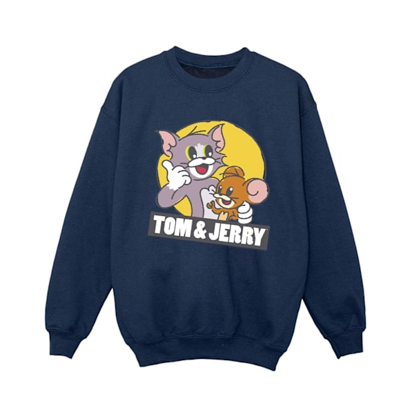 Tom And Jerry Boys Sketch Logo Sweatshirt 7-8 år Marinblå Navy Blue 7-8 Years