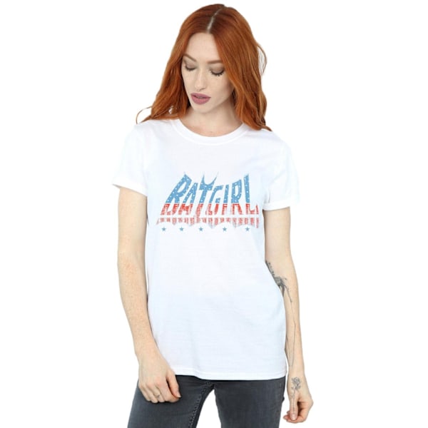 DC Comics Dam/Kvinnor Batgirl Amerikansk Logotyp Bomull Boyfriend White S