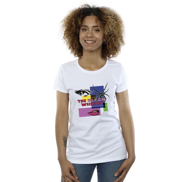 Marvel Dam/Dam Black Widow Pop Art T-shirt i bomull L Vit White L