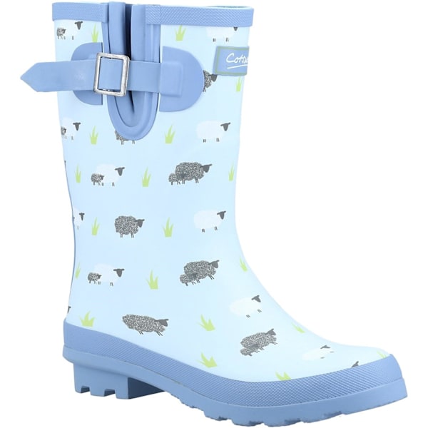Cotswold Dam/Dam Farmyard Får Mid Calf Wellingtonstövlar Blue 6 UK