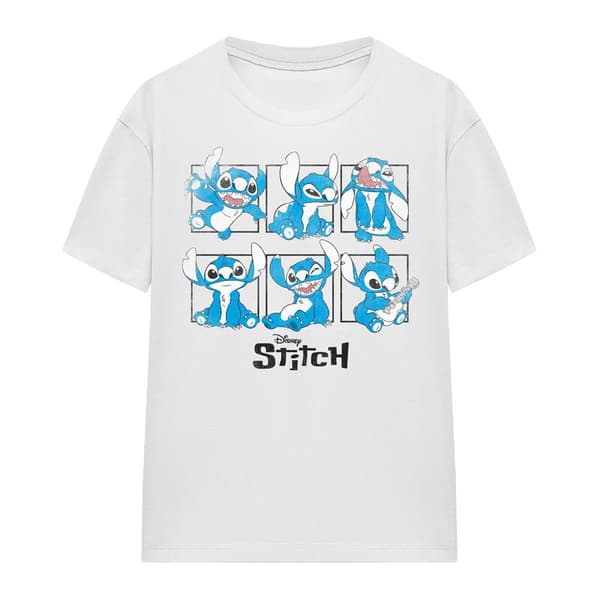 Lilo & Stitch Dam/Damer Blocks T-Shirt M, M Vit White M, M