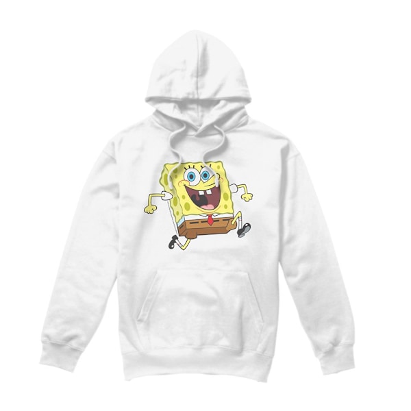 SvampBob Fyrkant Herr Happy Running Hoodie XXL Vit White XXL