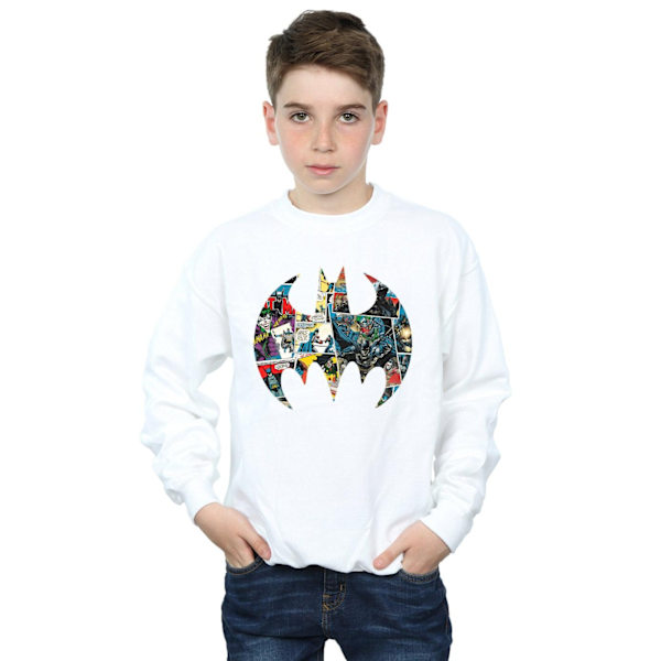 DC Comics Boys Batman Comic Book Logo Sweatshirt 12-13 år Vit White 12-13 Years